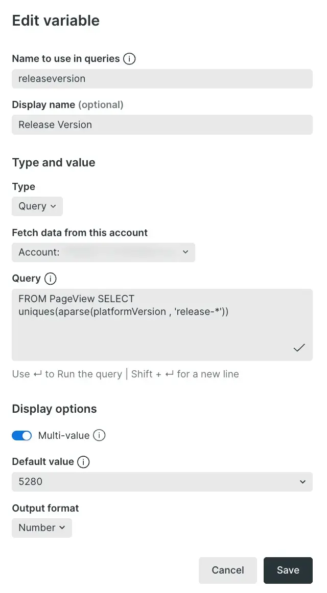 Creating the release version variable