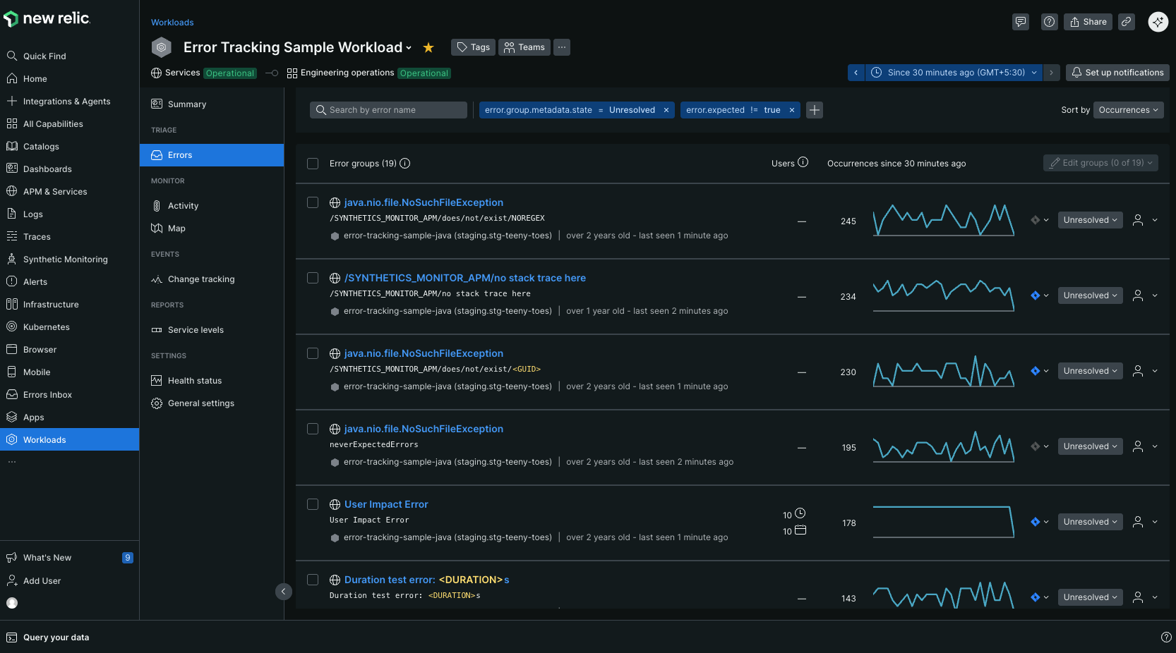 workload error inbox